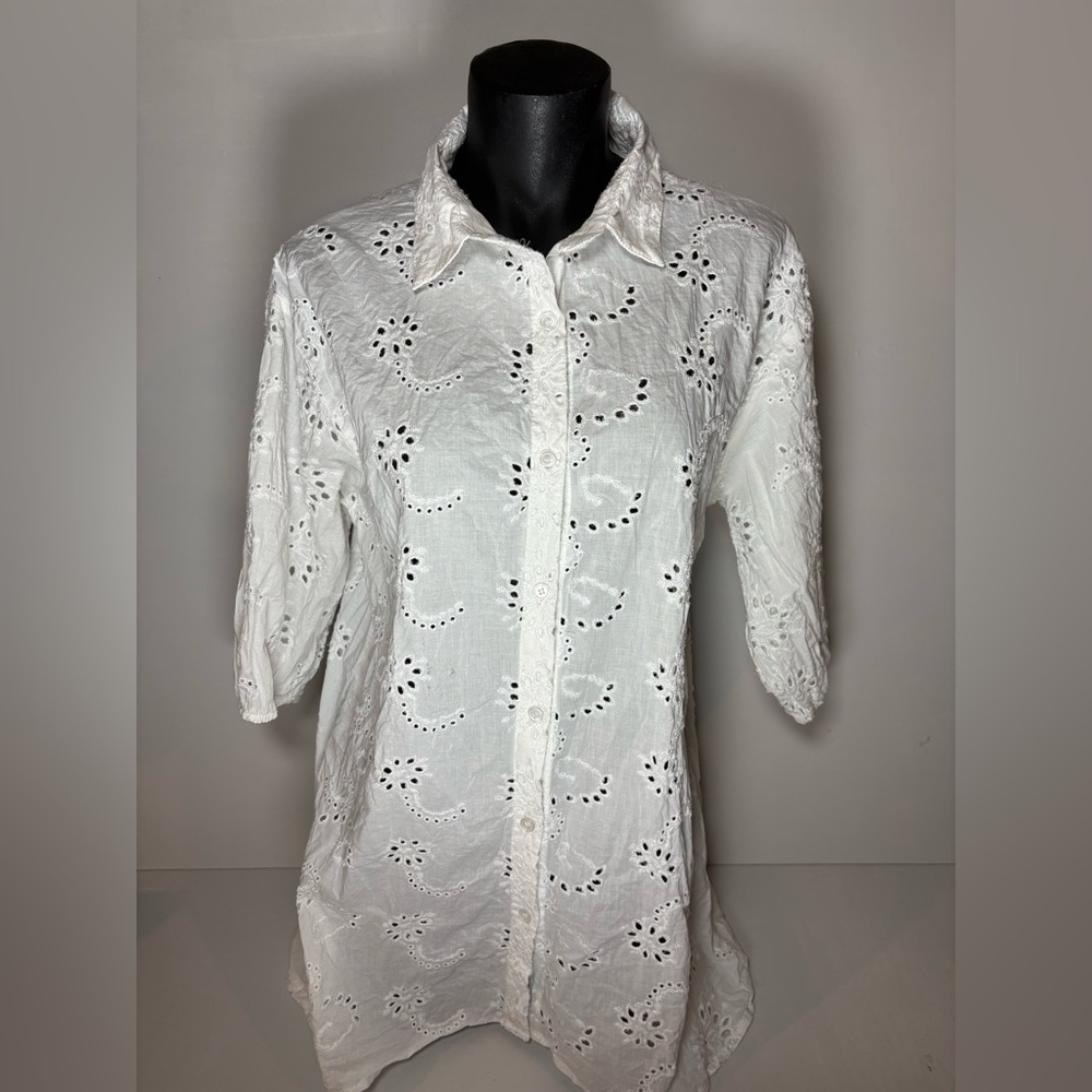 White Eyelet Blouse by LIV Los Angeles